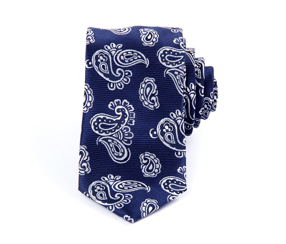 Navy Blue Paisley Tie | Tailorist