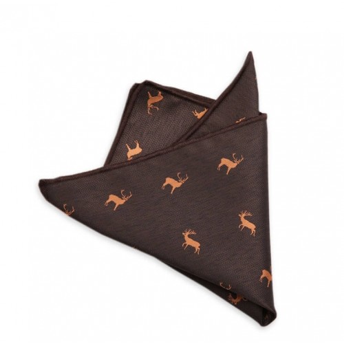 Brown & Orange Animal Pattern Pocket Square