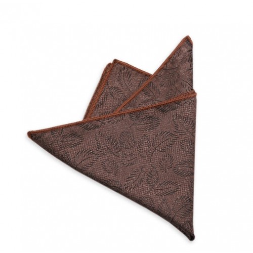 Chocolate & Espresso Leaf Pattern Pocket Square