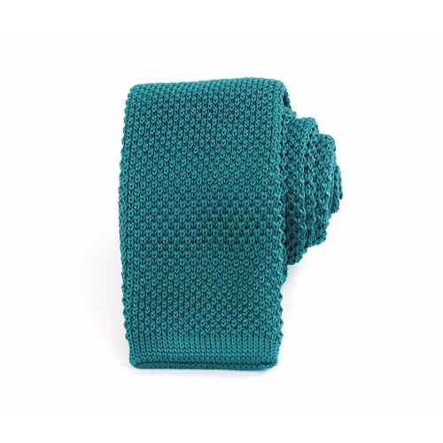 Slim Knitted Turquoise Peacock Tie