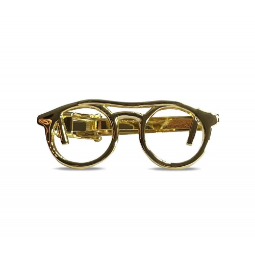 Golden Glasses Tie Clip